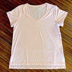 Zella V Neck Pinstripe Active Tee
